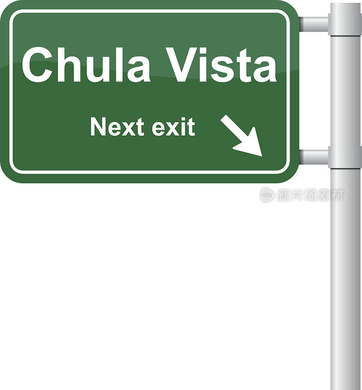 Chula Vista下一个退出绿色信号向量